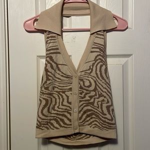 Tan striped tank top
